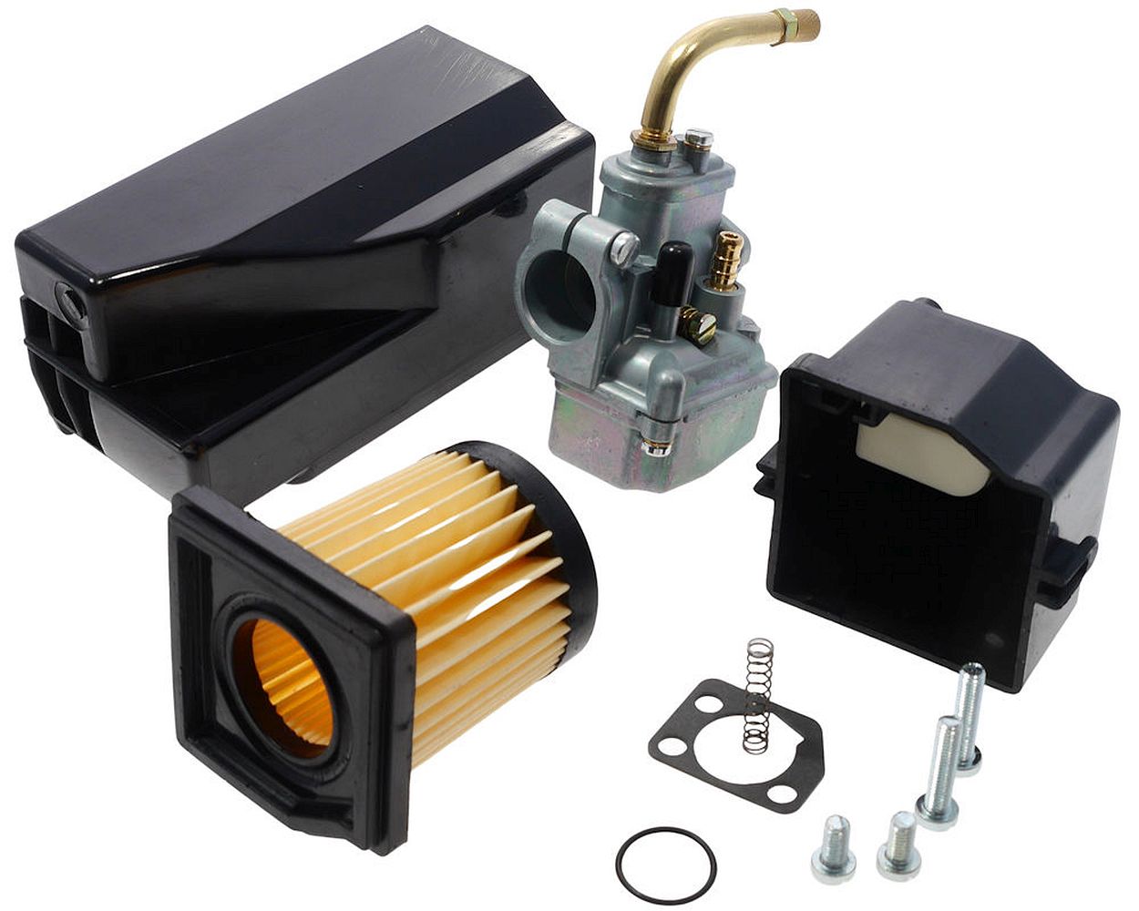 Vergaser 85/13 13mm Tuning mit Luftfilterkasten und Einsatz Sachs 504, 505, Hercules Prima, 2, 3, 4, 5 Optima Set Kit Mofa Moped